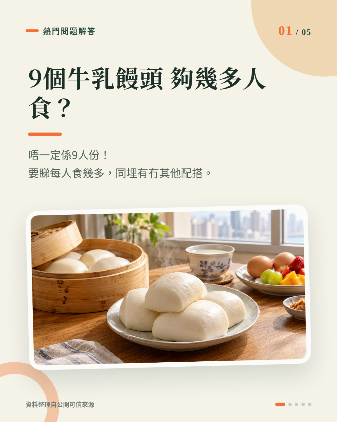 牛乳饅頭9個裝夠幾多人食？早餐、下午茶按人數咁樣計份量 重點 1