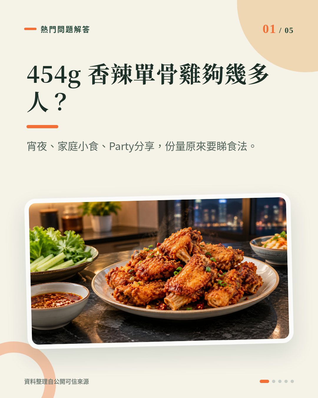 454g 香辣單骨雞夠幾多人食?宵夜、派對小食份量咁分最實際 重點 1