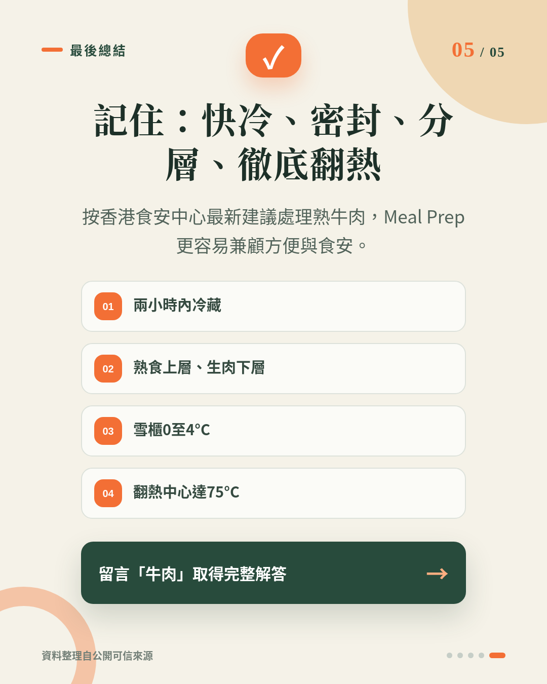 牛頸脊做健身 Meal Prep，熟牛肉點樣快速降溫？雪櫃可以放幾耐？ 重點 5