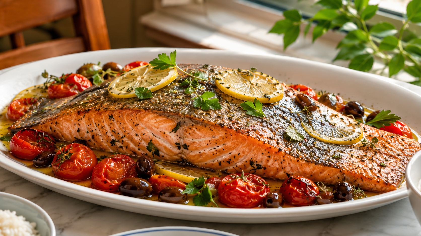 Mediterranean Herb Lemon Baked Salmon