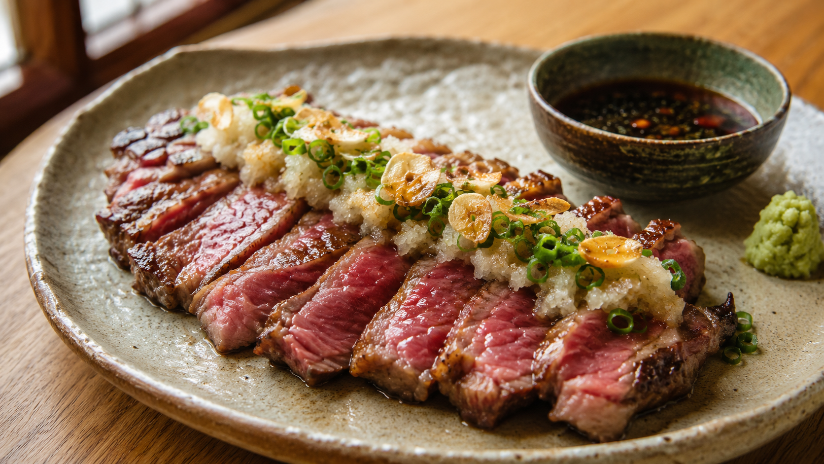 山葵醬油香煎牛肉眼