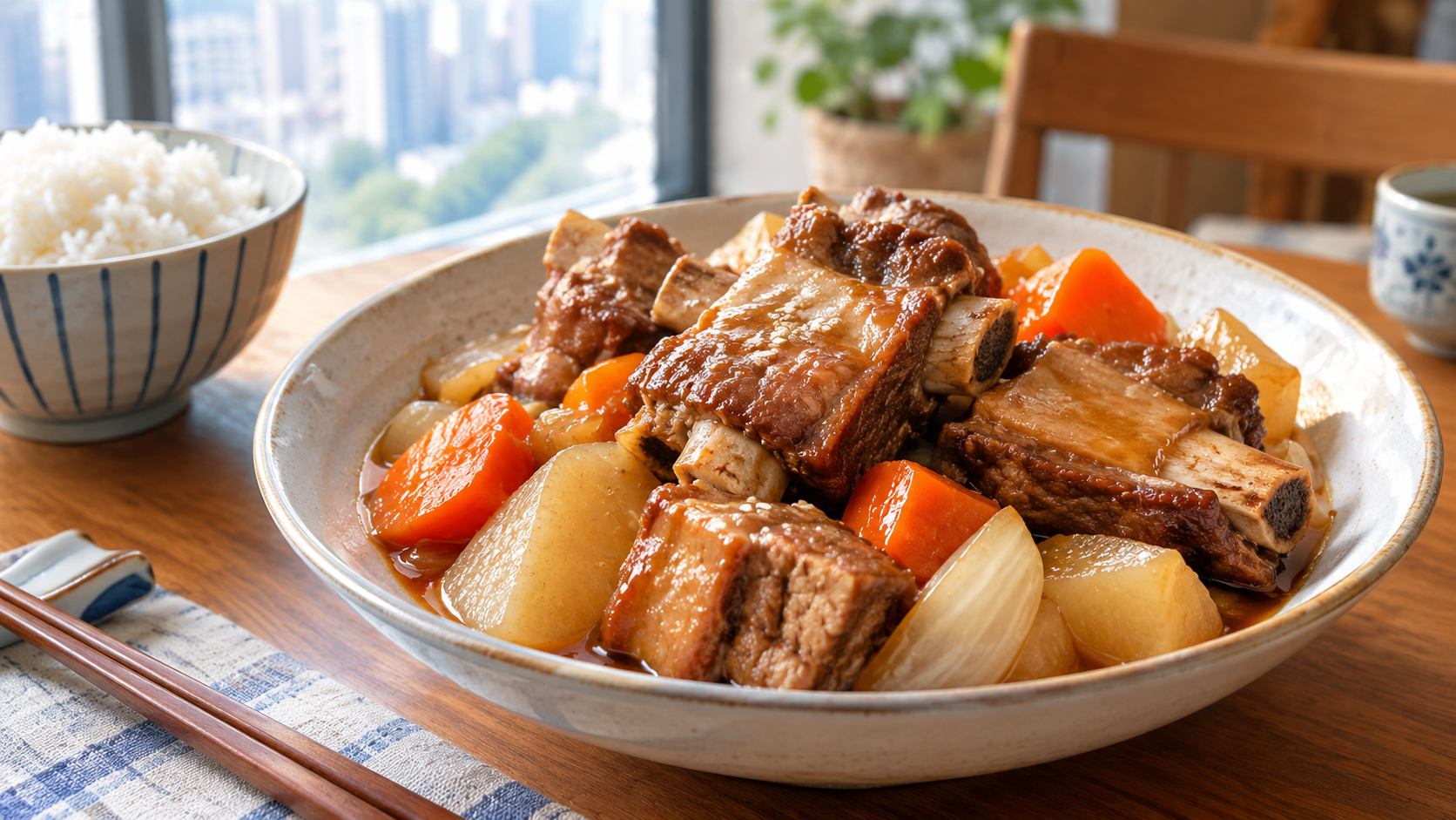 Korean-style Braised Pork Ribs with Pear